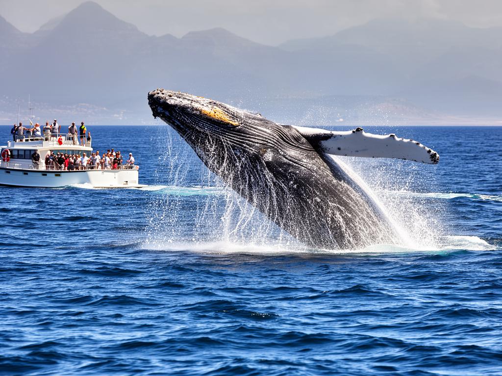 Whale watching off the coast of South Africa