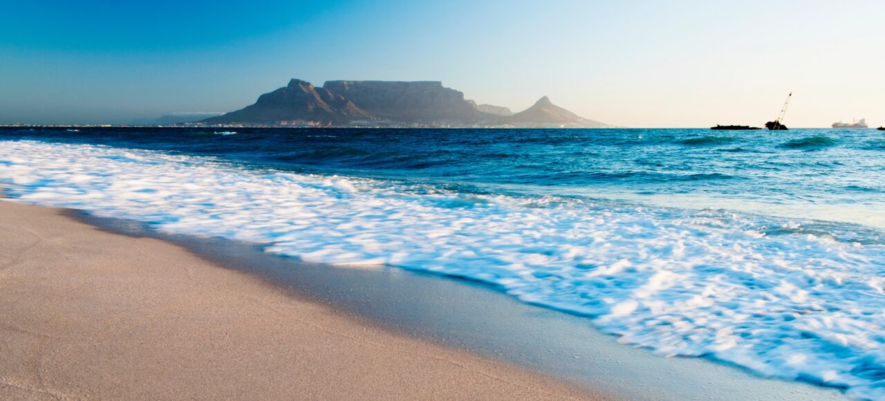 Cape Town Table Mountain from Beach