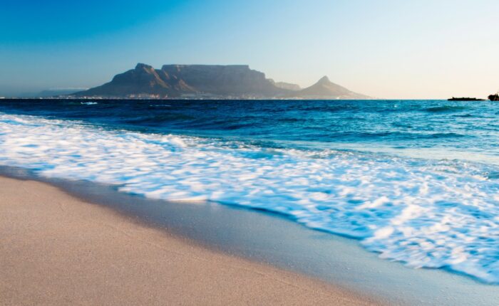 Cape Town Table Mountain from Beach