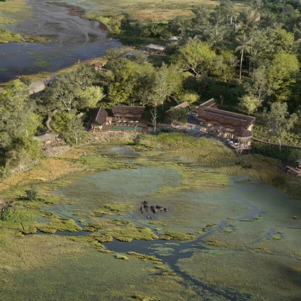 Okavango Delta Aerial Lodge View