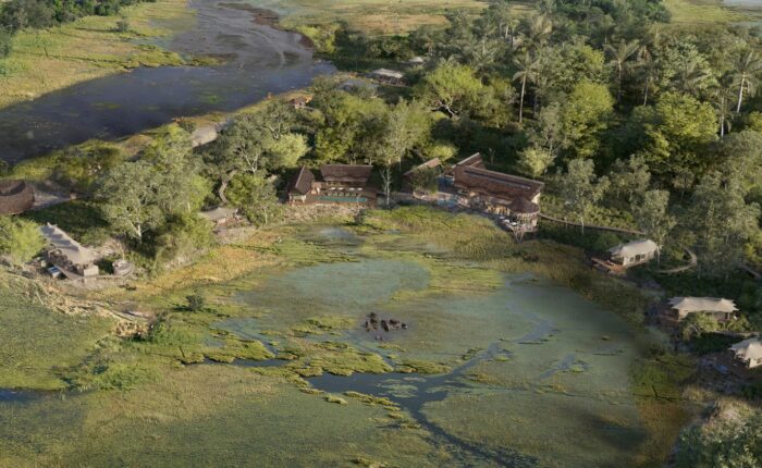 Okavango Delta Aerial Lodge View