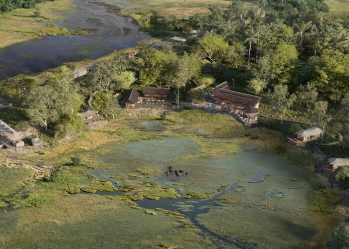 Okavango Delta Aerial Lodge View