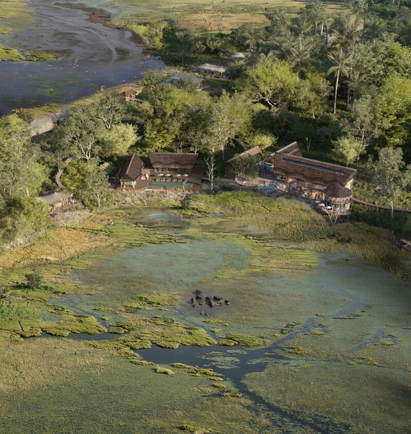 Okavango Delta Aerial Lodge View